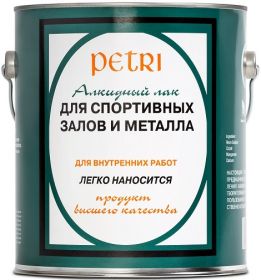 Лак Паркетный Petri Spar Gym 3.78л для Спортивных Залов и Металла, Алкидно-Уретановый, Глянцевый / Петри Спар Джим.