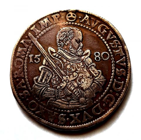 1 талер 1580 Саксония AUNC- XF Германия