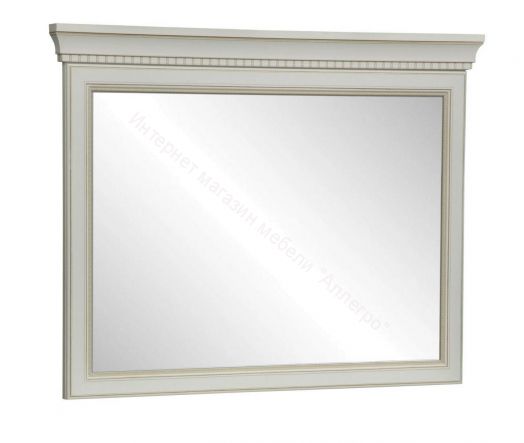 Зеркало навесное 40.11 Эльмира, Белый/Белая кожа патина