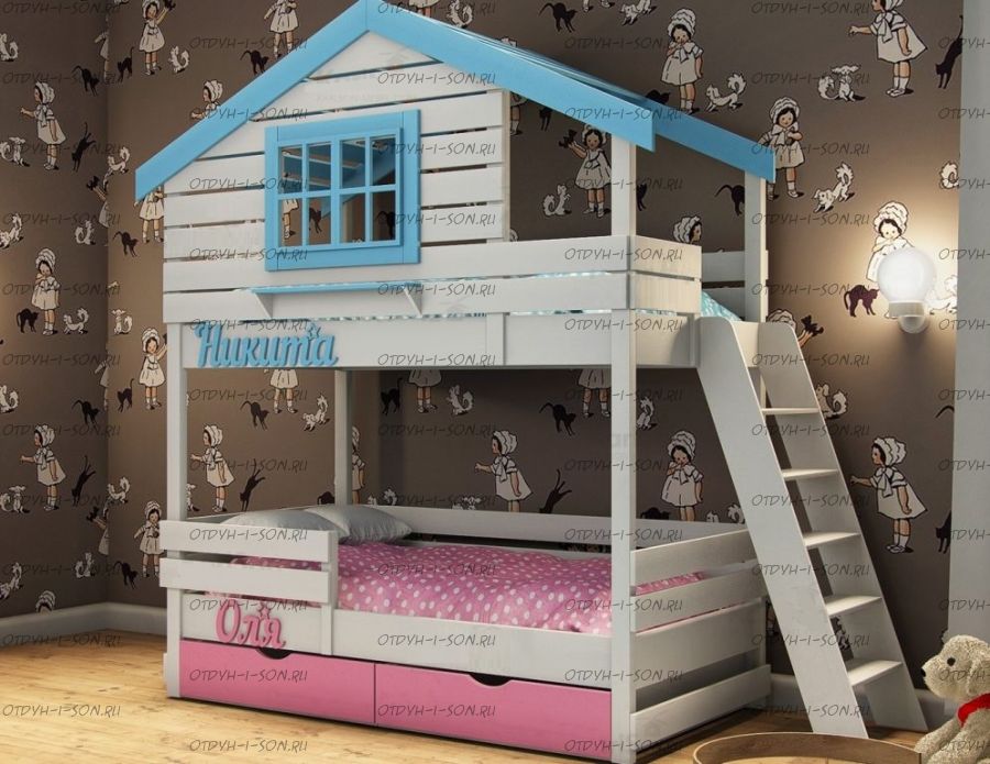 Кровать двухъярусная Домик Roof №7