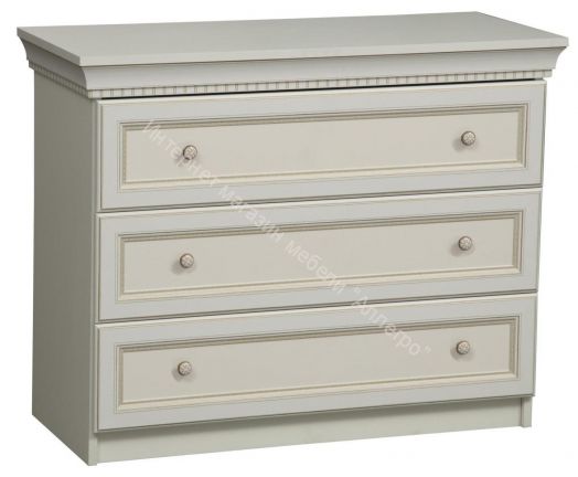 Гостиная Эльмира, Белый/Белая кожа патина