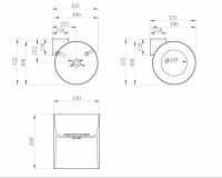 Коричневая прозрачная раковина ABBER Kristall AT2705Opal 42,2х42,2 схема 2