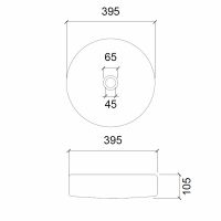 Стеклянная накладная раковина ABBER Glas AK2301DB синяя 39,5х39,5 схема 2