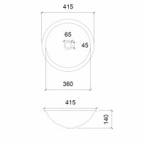 Накладная раковина стеклянная ABBER Glas AK2302 прозрачная 41,5х41,5 схема 2