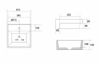 Раковина полувстраиваемая ABBER Rechteck AC2208MCG светло-зеленая матовая 41,5х41,5 схема 2