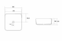 Накладная раковина ABBER Rechteck AC2211MG серая матовая 38,5х38,5 схема 2