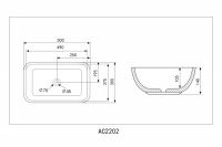 Раковина накладная ABBER Rechteck AC2202MB черная матовая 50х39 схема 2