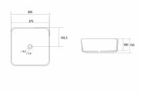 Белая накладная раковина ABBER Rechteck AC2211 38,5х38,5 схема 2