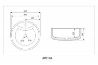 Накладная раковина ABBER Bequem AC2104 41х41 белая схема 2