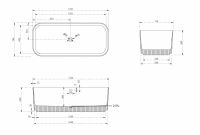 Ванна из искусственного камня ABBER Stein AS9663 белая матовая 170х75 схема 2