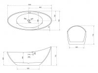 Акриловая ванна ABBER AB9233MB 184х79 схема 2