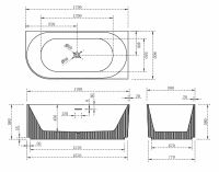 Ванна акриловая ABBER AB9329-1.7 R 170х80 схема 2