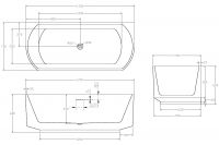 Акриловая ванна ABBER AB9488-1.7 170х75 схема 2