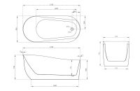Овальная отдельностоящая ванна акриловая ABBER AB9491-1.7 170х78 схема 2