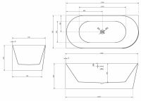 Ванна акриловая ABBER AB9258-1.7 L 170х78 схема 2