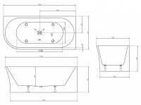 Акриловая ванна ABBER AB9257-1.7 R 170х78 схема 2