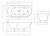 Ванна акриловая ABBER AB9257-1.7 L 170х78 схема 2