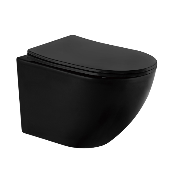 Изображение Черный безободковый унитаз ABBER BEQUEM AC1100MB