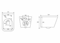 Безободковый унитаз ABBER Rechteck AC1201 белый схема 8