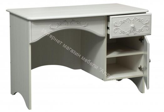 Полка с зеркалом Каролина (Патина), Вудлайн кремовый/Сандал белый