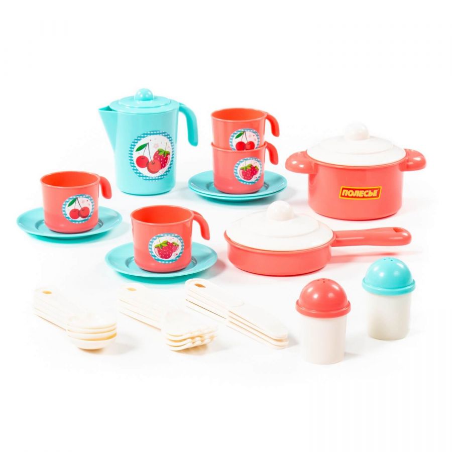 Набор детской посуды "Настенька" на 4 персоны (V3) (28 элементов) (в сеточке)