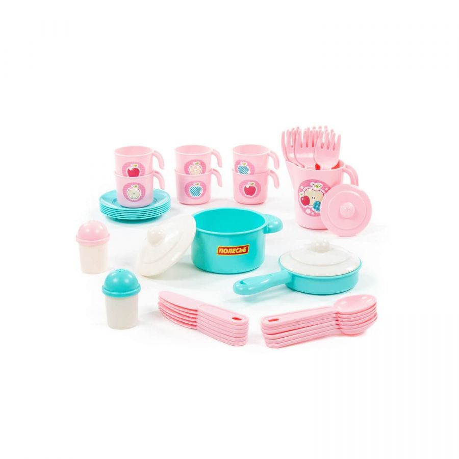 Набор детской посуды "Настенька" на 6 персон (V4) (38 элементов) (в сеточке)