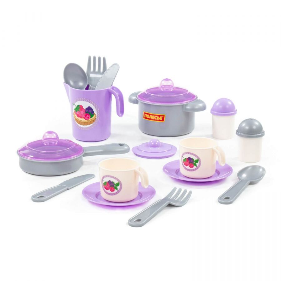 Набор детской посуды "Настенька" на 2 персоны (V2) (18 элементов) (в сеточке)
