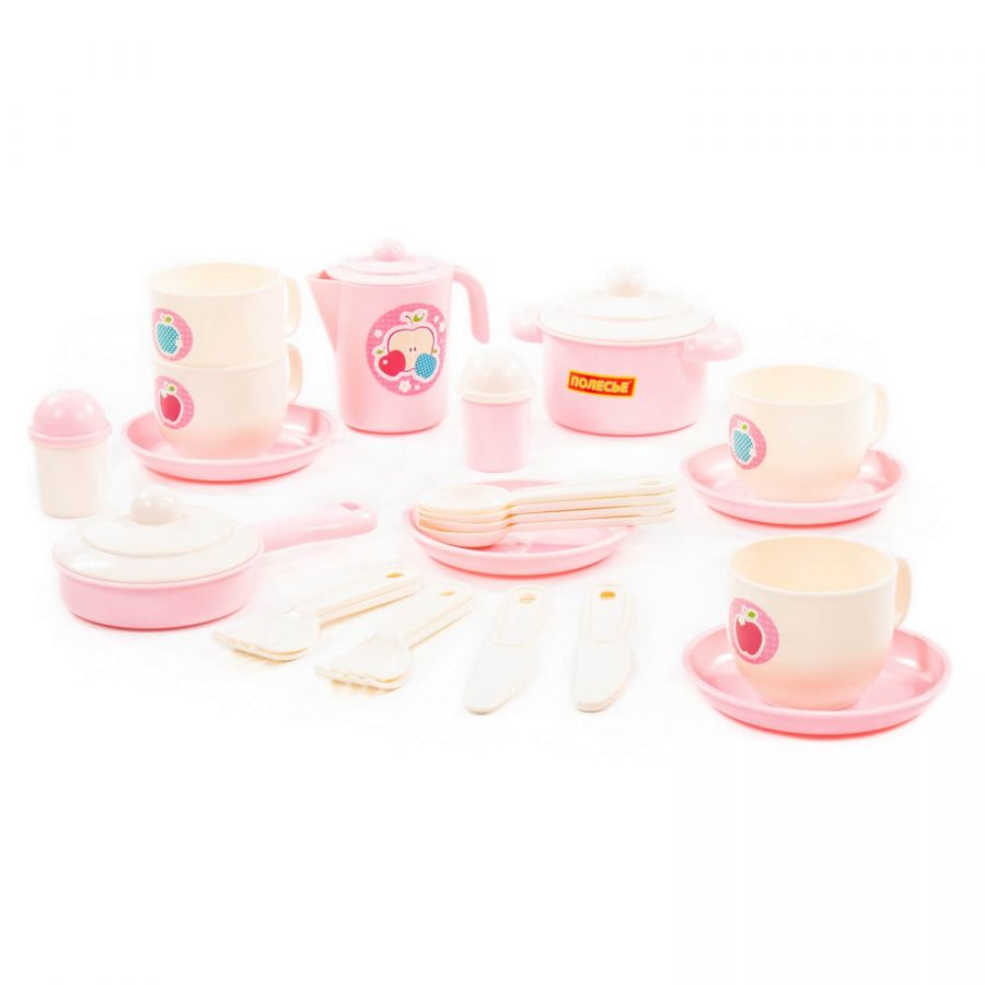 Набор детской посуды "Хозяюшка" на 4 персоны (V6) (28 элементов) (в сеточке)