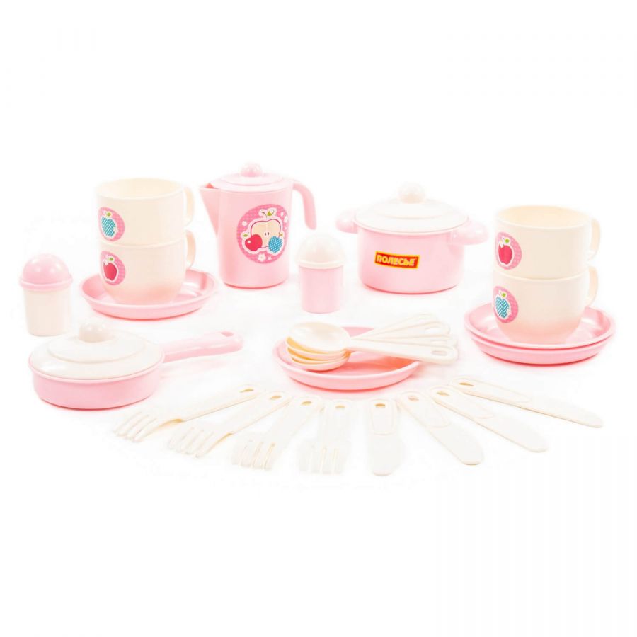 Набор детской посуды "Хозяюшка" на 4 персоны (V6) (28 элементов) (в сеточке)