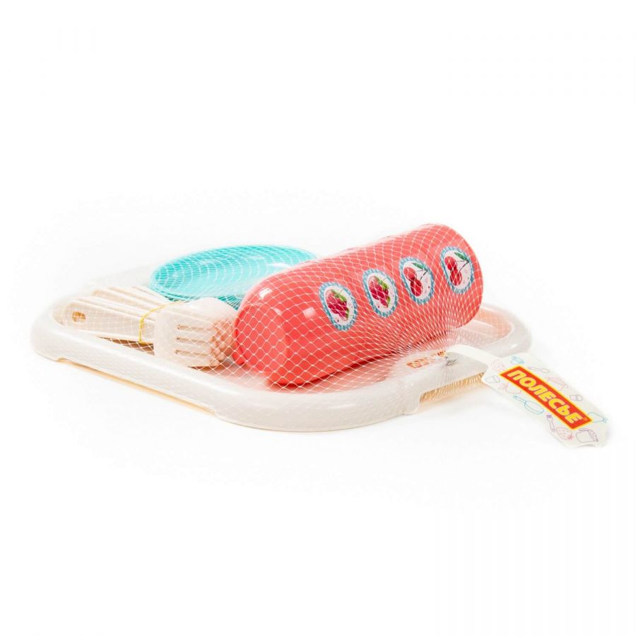 Набор детской посуды "Минутка" с подносом на 4 персоны (V3) (21 элемент) (в сеточке)