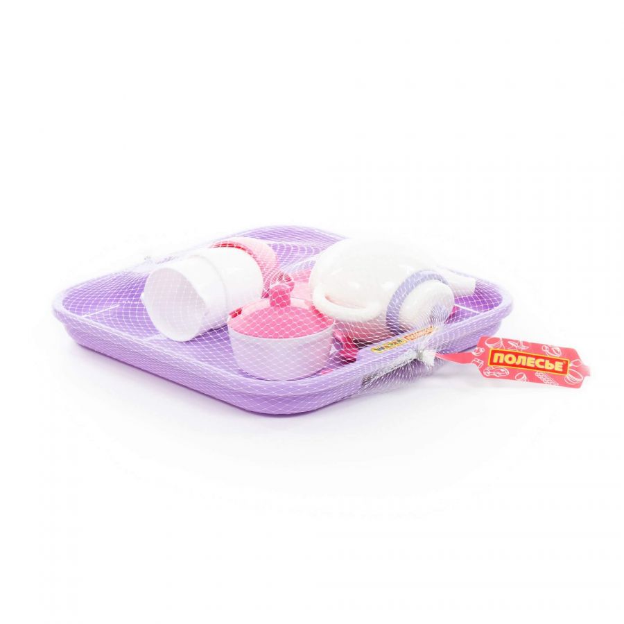 Набор детской посуды "Алиса" с подносом на 2 персоны (13 элементов) (в сеточке)