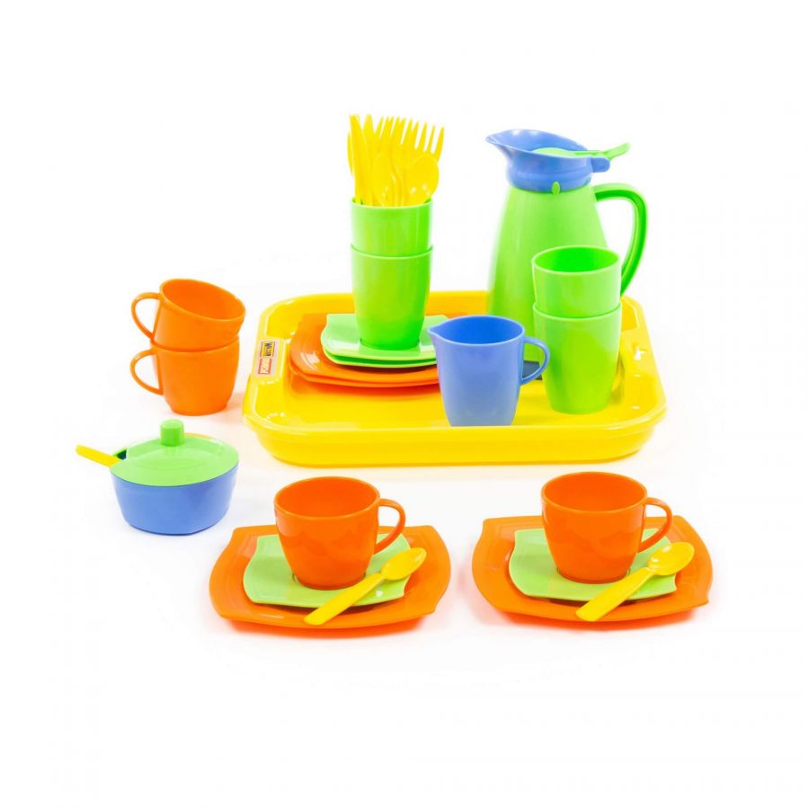 Набор детской посуды "Алиса" с подносом на 4 персоны