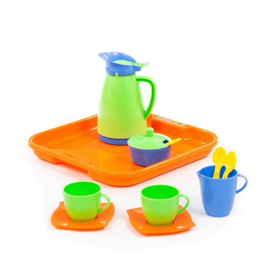 Набор детской посуды "Алиса" с подносом на 2 персоны