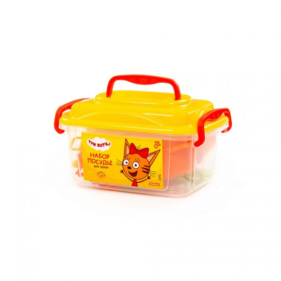 Набор посуды для кукол "ТРИ КОТА" (20 элементов, в контейнере)