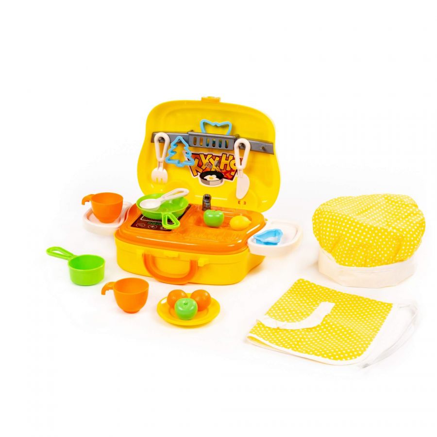 Набор детской посуды (22 элемента) (в чемоданчике на колёсиках)