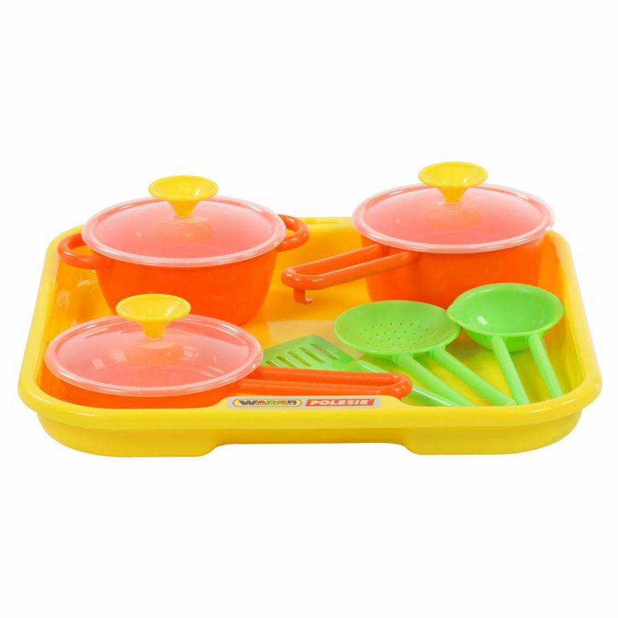 Набор детской посуды "Поварёнок" №1 с подносом