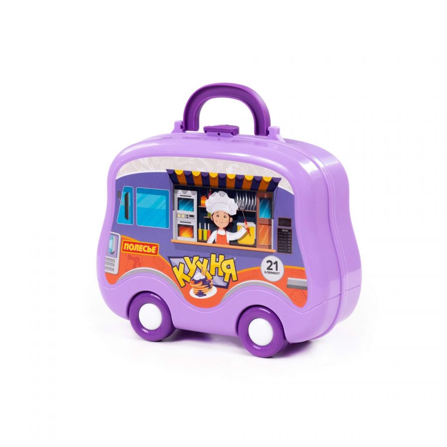 Набор детской посуды (21 элемент) (в чемоданчике на колёсиках)