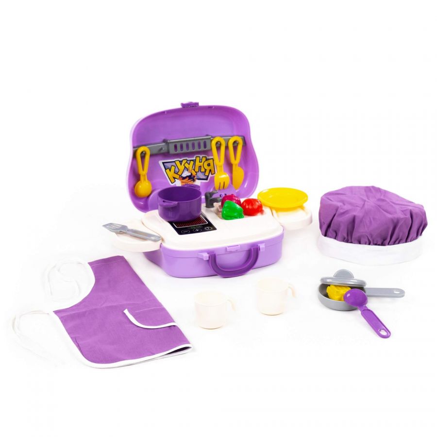 Набор детской посуды (21 элемент) (в чемоданчике на колёсиках)