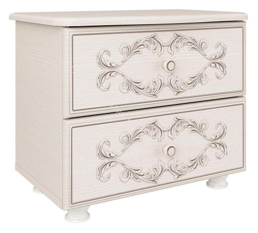 Тумба прикроватная Каролина (патина), Вудлайн кремовый/Сандал белый