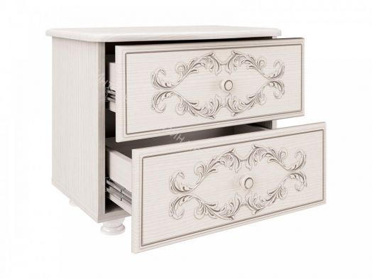 Тумба прикроватная Каролина (патина), Вудлайн кремовый/Сандал белый