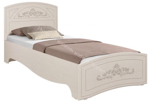 Кровать односпальная Каролина (900) (патина), Вудлайн кремовый/Сандал белый