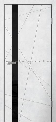 ЛАЙН LINE 02 Бетон снежный ПВХ черное стекло