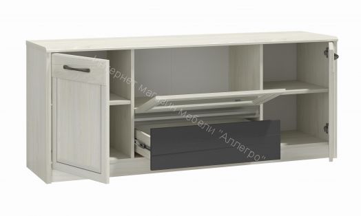 Тумба под ТВ 45.16 Лиана, Ясень анкор светлый/Ясень графит/Патина