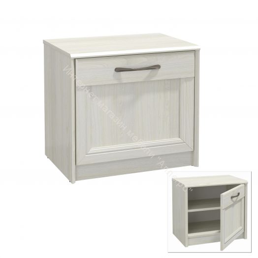 Тумба прикроватная 45.17 Лиана, Ясень анкор светлый/Ясень графит/Патина