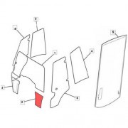 Переднее стекло, правый угол [333/R4243 (827/80142)] для JCB 3CX, 3CX Super, 4CX 