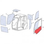 Стекло двери, нижнее [333/J3902 (333/E2050)] для JCB JS220 