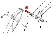Палец крепления рукояти к стреле (поз-1) [811/90382] для JCB JS220 (200, 210) 