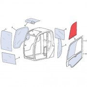 Слайдер (форточка) двери, 2 отверстия [333/J3904 (333/E4563)] для JCB JS260 