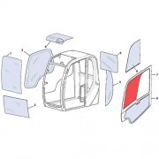 Стекло двери, верхнее [333/J3903 (333/E4559)] для JCB JS260 