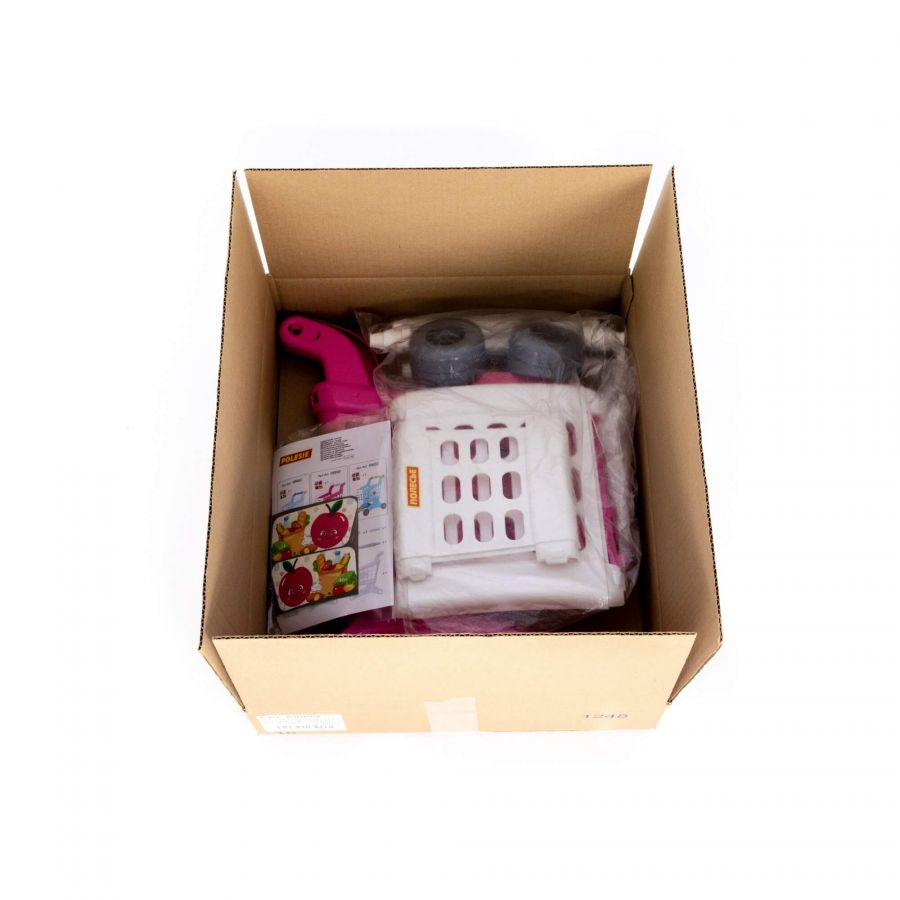 Тележка для маркета "Натали" (розовая) (в несобранном виде)